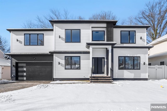 view of front of house with a garage