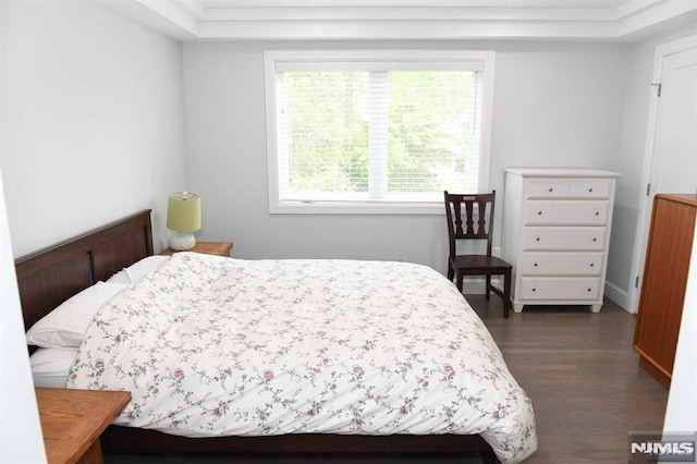 bedroom featuring dark hardwood / wood-style flooring