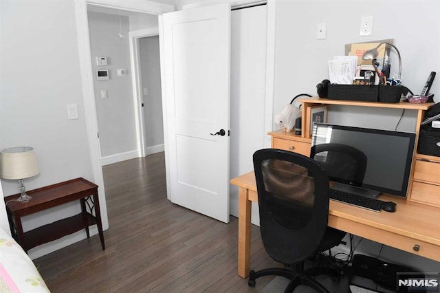 office featuring dark hardwood / wood-style floors