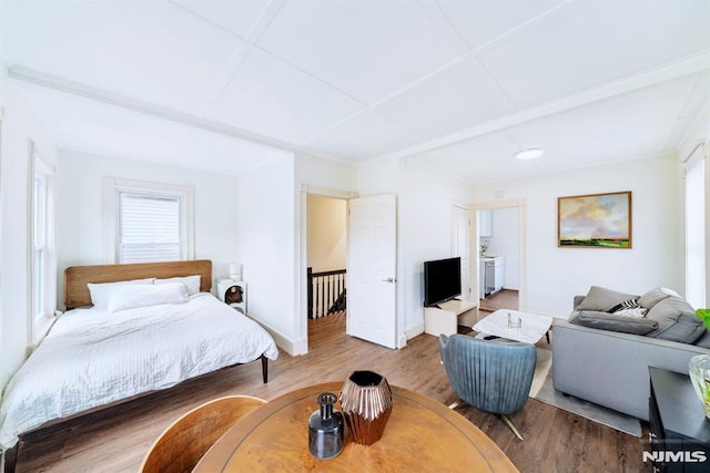 bedroom featuring wood-type flooring