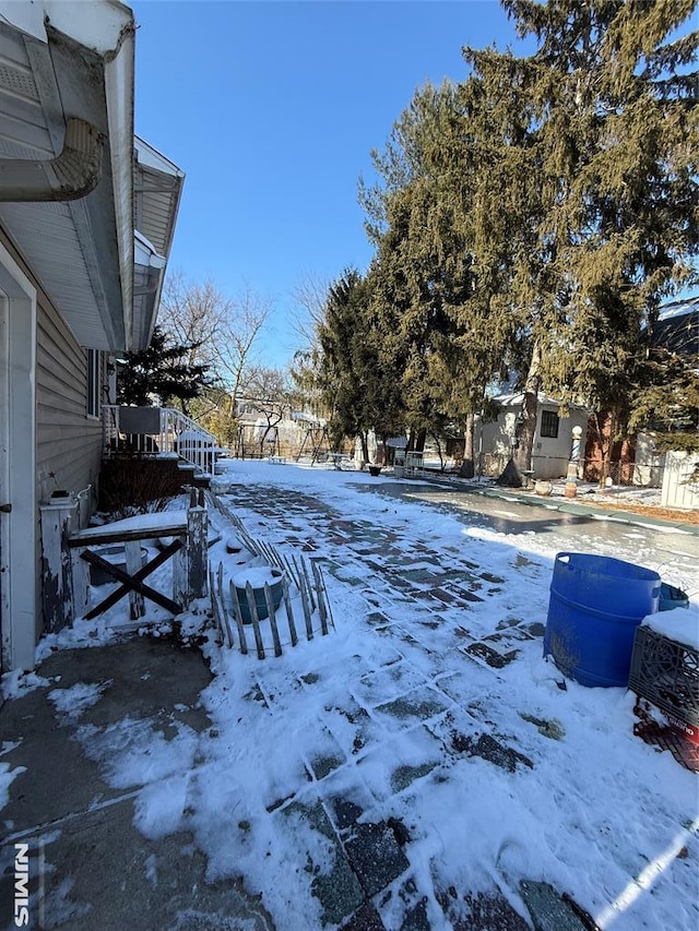 view of snowy yard