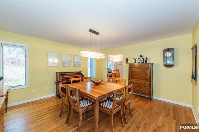 dining room featuring light wood-type flooring