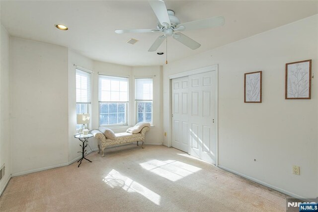 342 Mount Pleasant Ave, Rockaway Township, NJ 07801 - interior space featuring light carpet and ceiling fan