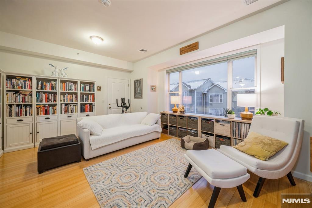 living area featuring light wood-type flooring