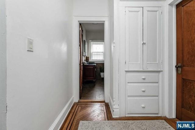 corridor with parquet floors