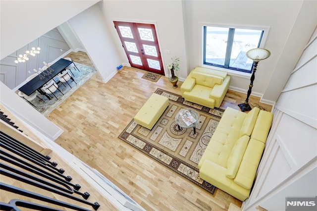 living room featuring wood-type flooring