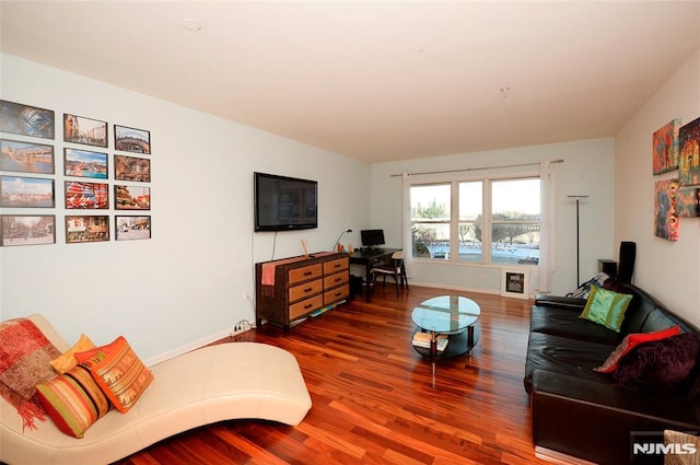 living room featuring hardwood / wood-style floors