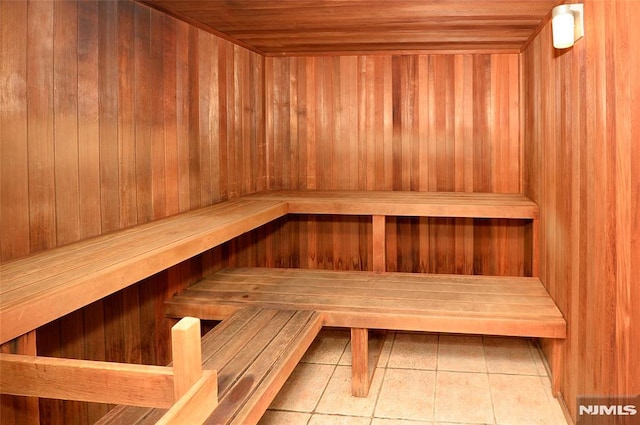 view of sauna / steam room featuring tile patterned floors