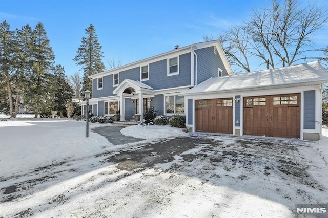 view of property featuring a garage