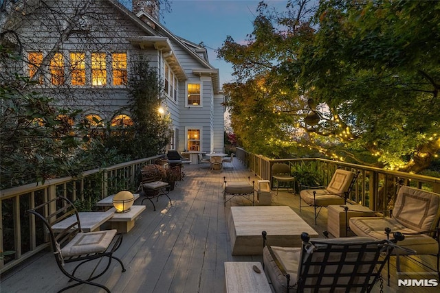 view of deck at dusk