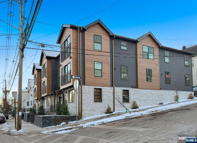 view of snow covered exterior