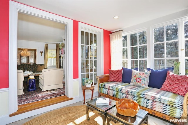 sunroom featuring washer and dryer