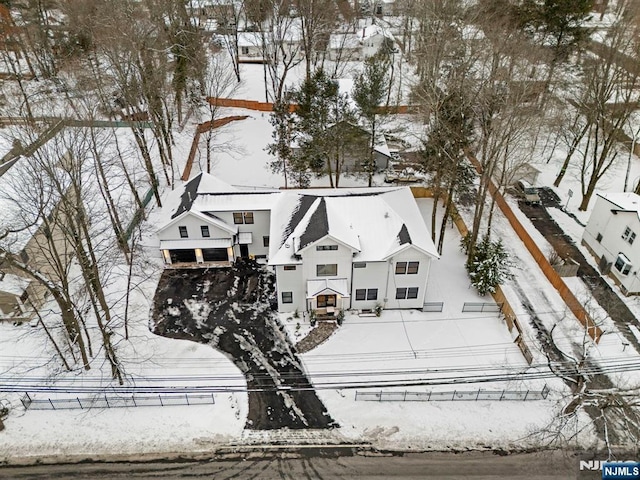 view of snowy aerial view