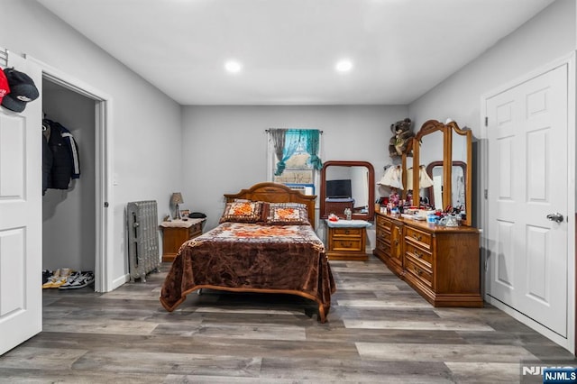 bedroom with wood-type flooring