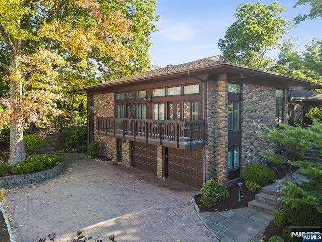 exterior space featuring a garage