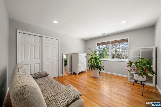 living area featuring wood-type flooring