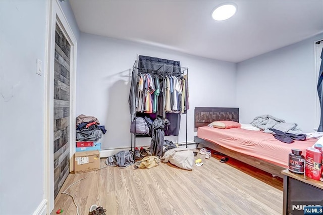 bedroom featuring light wood-type flooring