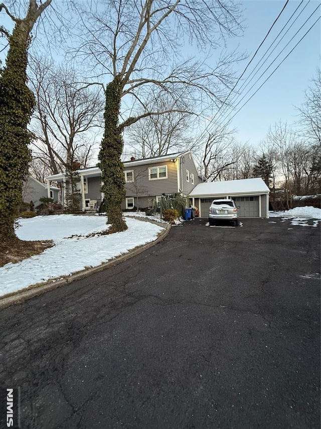 view of front facade with a garage