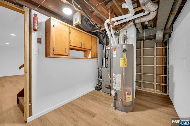 utility room with gas water heater