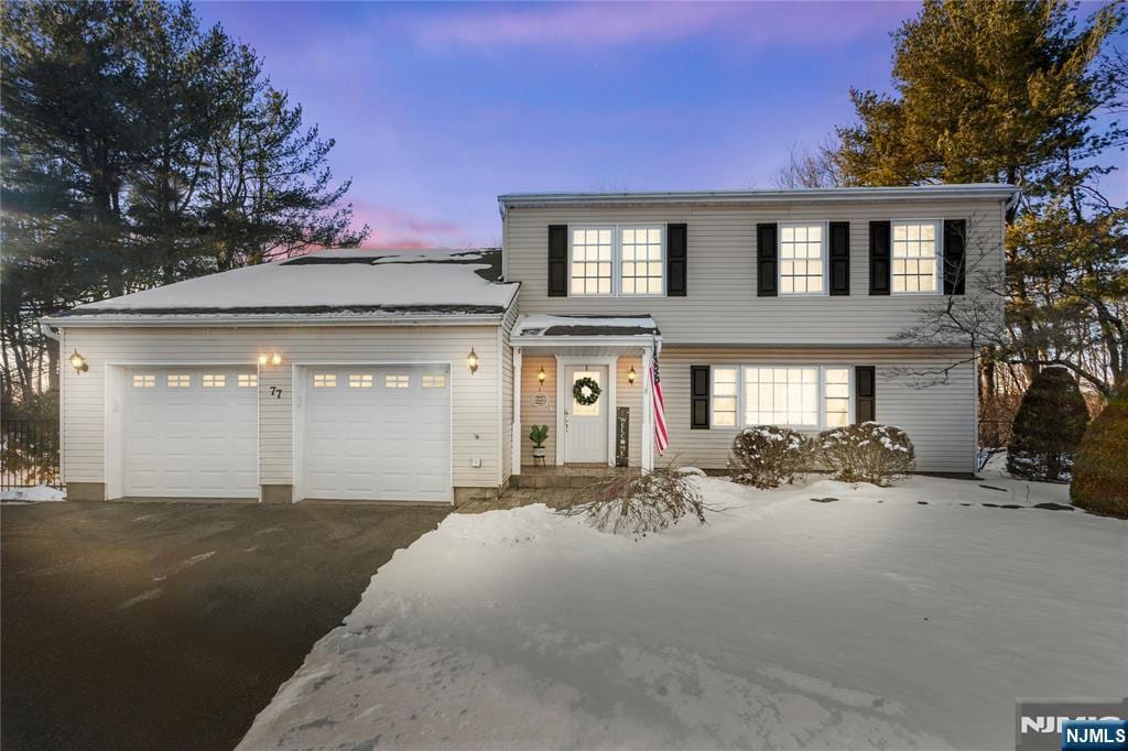 view of property with a garage