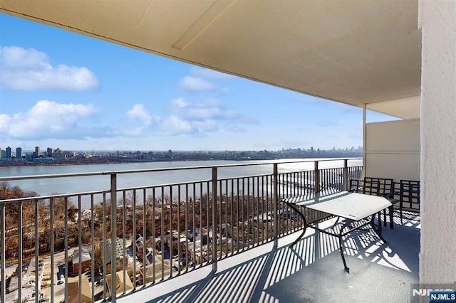 balcony with a water view