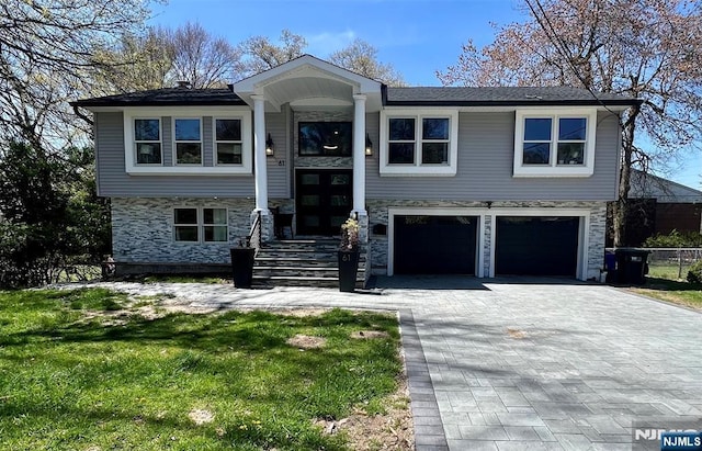 bi-level home with a garage