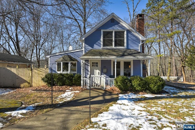 view of front of property with covered porch