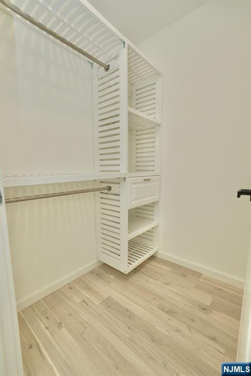 walk in closet featuring hardwood / wood-style flooring