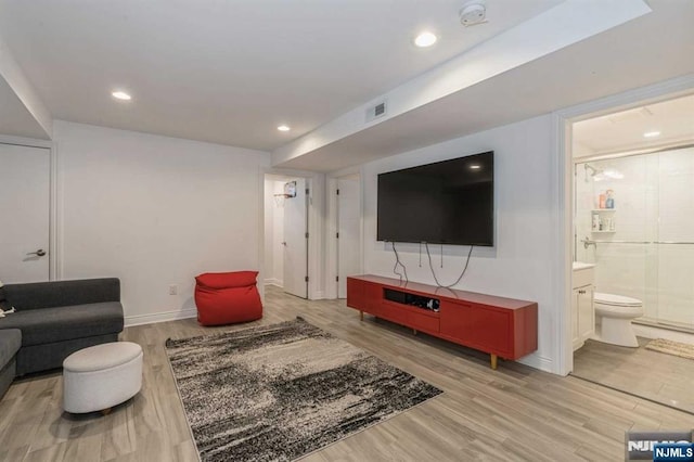 living room featuring light hardwood / wood-style floors