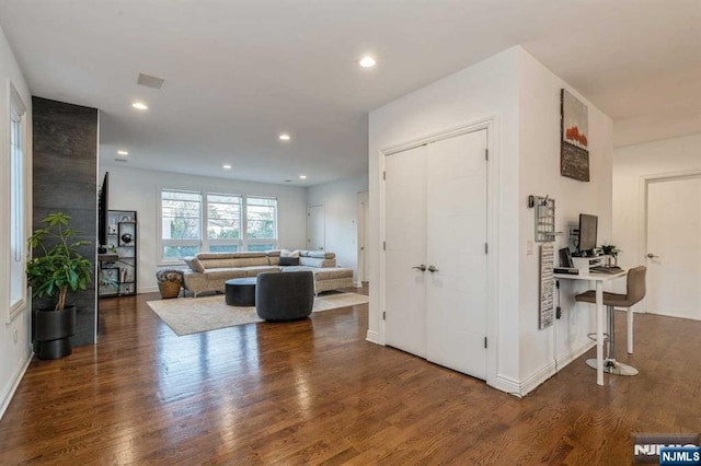 foyer featuring dark hardwood / wood-style flooring