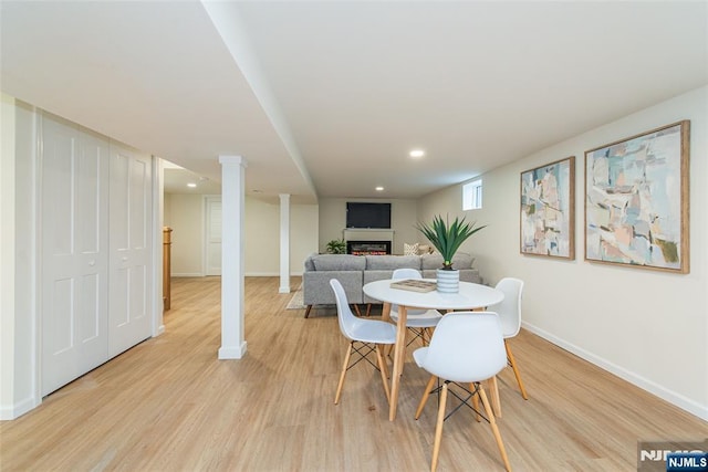 dining room featuring light wood-type flooring