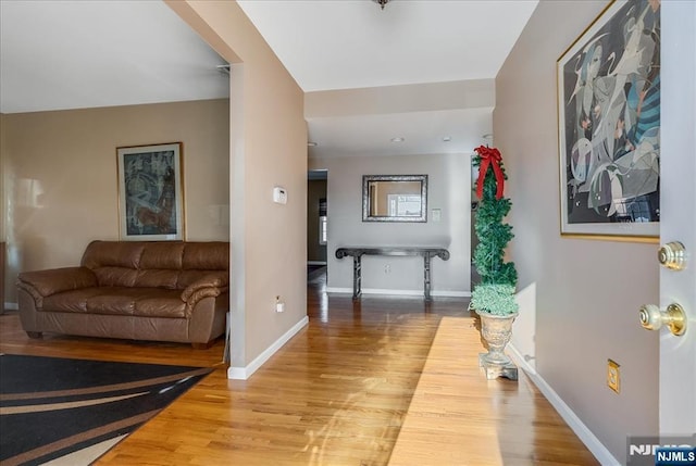 interior space with hardwood / wood-style floors