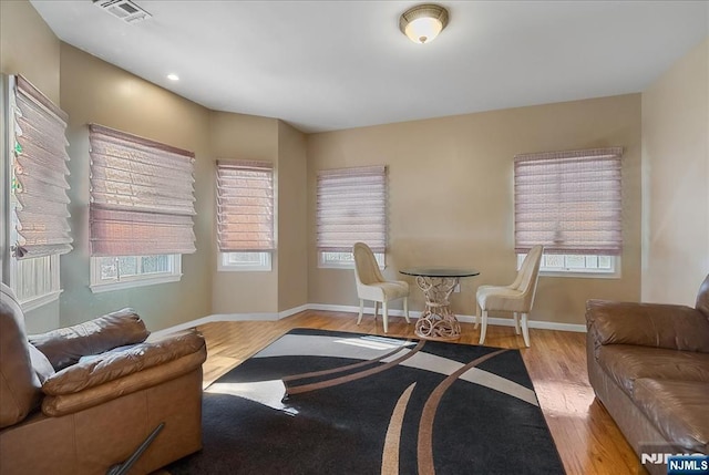 living room featuring light hardwood / wood-style floors