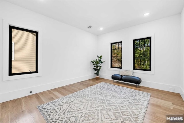 living area featuring hardwood / wood-style floors