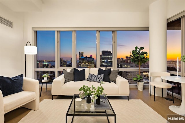 living room featuring hardwood / wood-style flooring