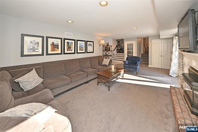 view of carpeted living room