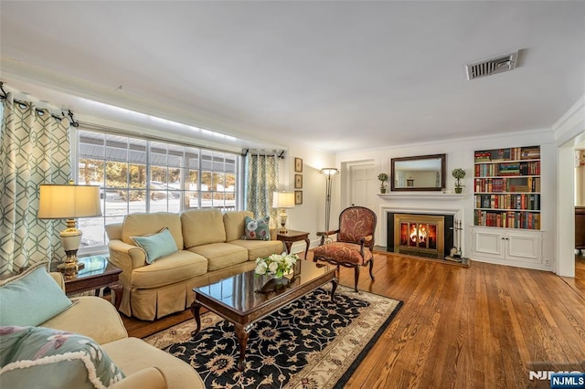 living room featuring hardwood / wood-style floors