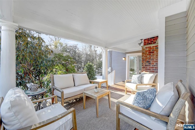 view of patio / terrace featuring an outdoor hangout area