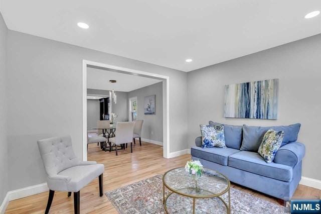 living room featuring hardwood / wood-style flooring