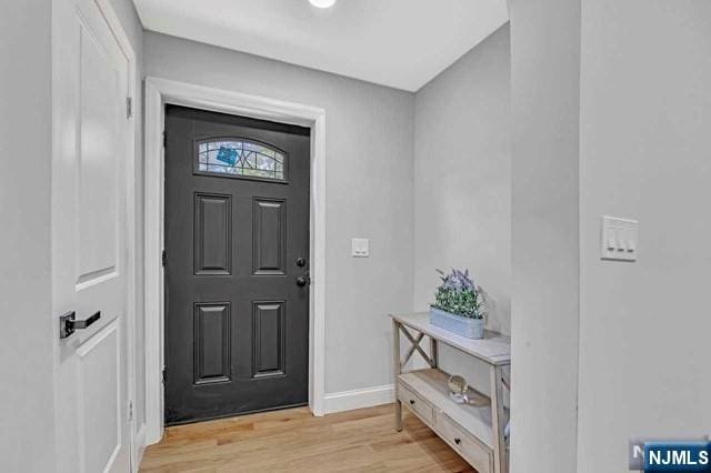 entrance foyer with light hardwood / wood-style flooring