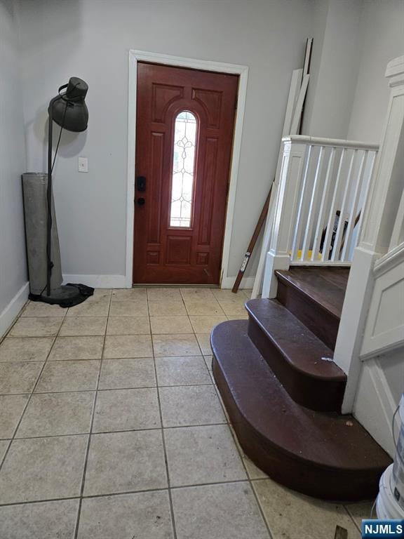 view of tiled foyer