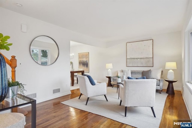 living room featuring hardwood / wood-style floors