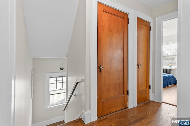 hallway featuring hardwood / wood-style floors