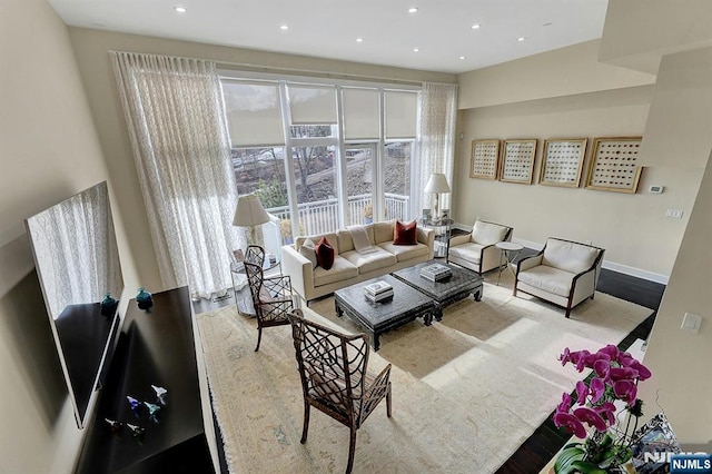 living room featuring light hardwood / wood-style floors