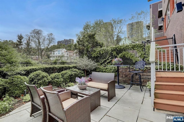 view of patio with outdoor lounge area