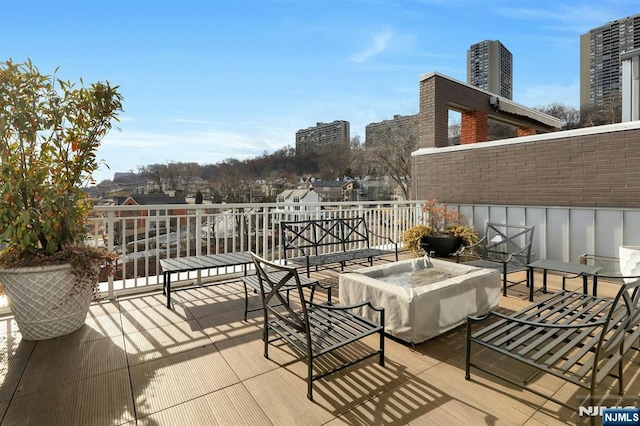 balcony with a grill