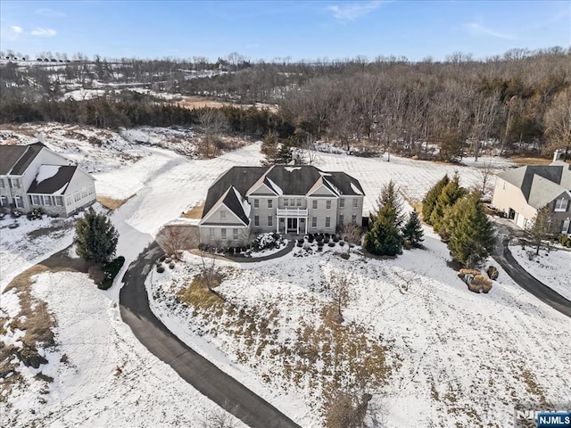 view of snowy aerial view