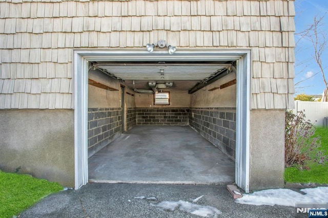 view of garage