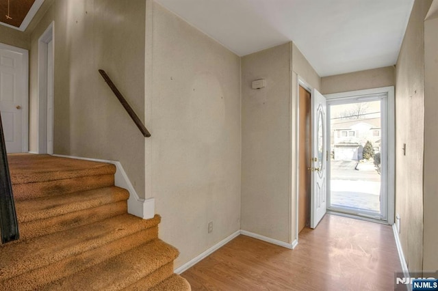 foyer featuring light wood-type flooring