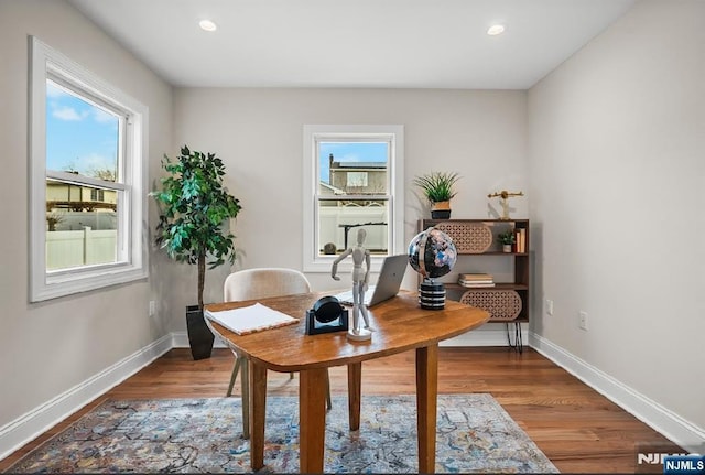 office featuring wood-type flooring